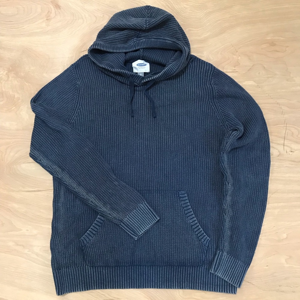 Oversize chunky knit faded blue sweater